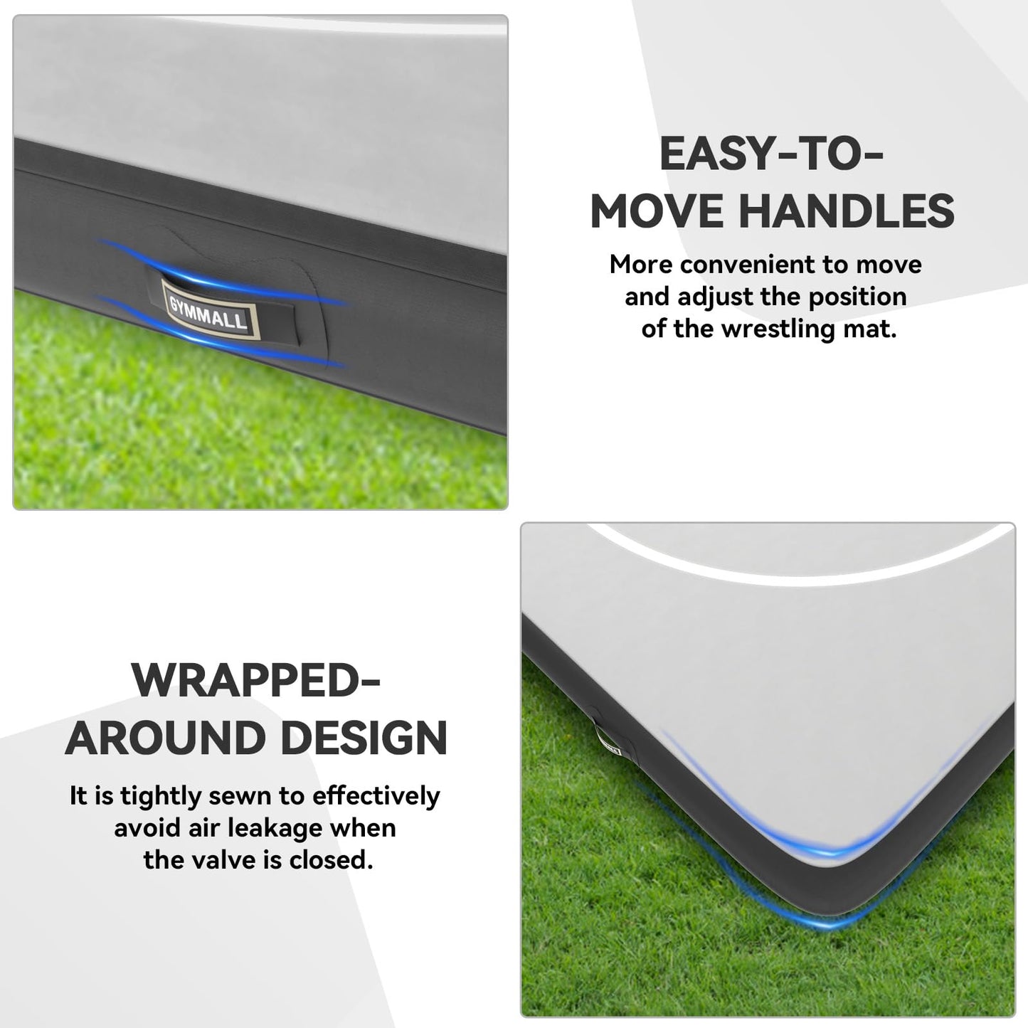 GYMMALL Wrestling Mat Inflatable 10'x6.6', Foldable 4" Thick for Home Outdoor Indoor, Waterproof PVC Mat for Jiu Jitsu, Gymnastics, Water Yoga, PE Training, BJJ, MMA, Martial Art, Grappling, Judo, Boxing