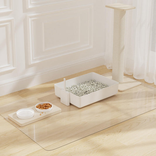 NENSIUM 3' x 5' Crystal Transparent Area Mat for Hard Floor, Waterproof Thick PVC Floor Protetor for Home, No Scratch Durable Plastic Floor Mat for High Traffic Area