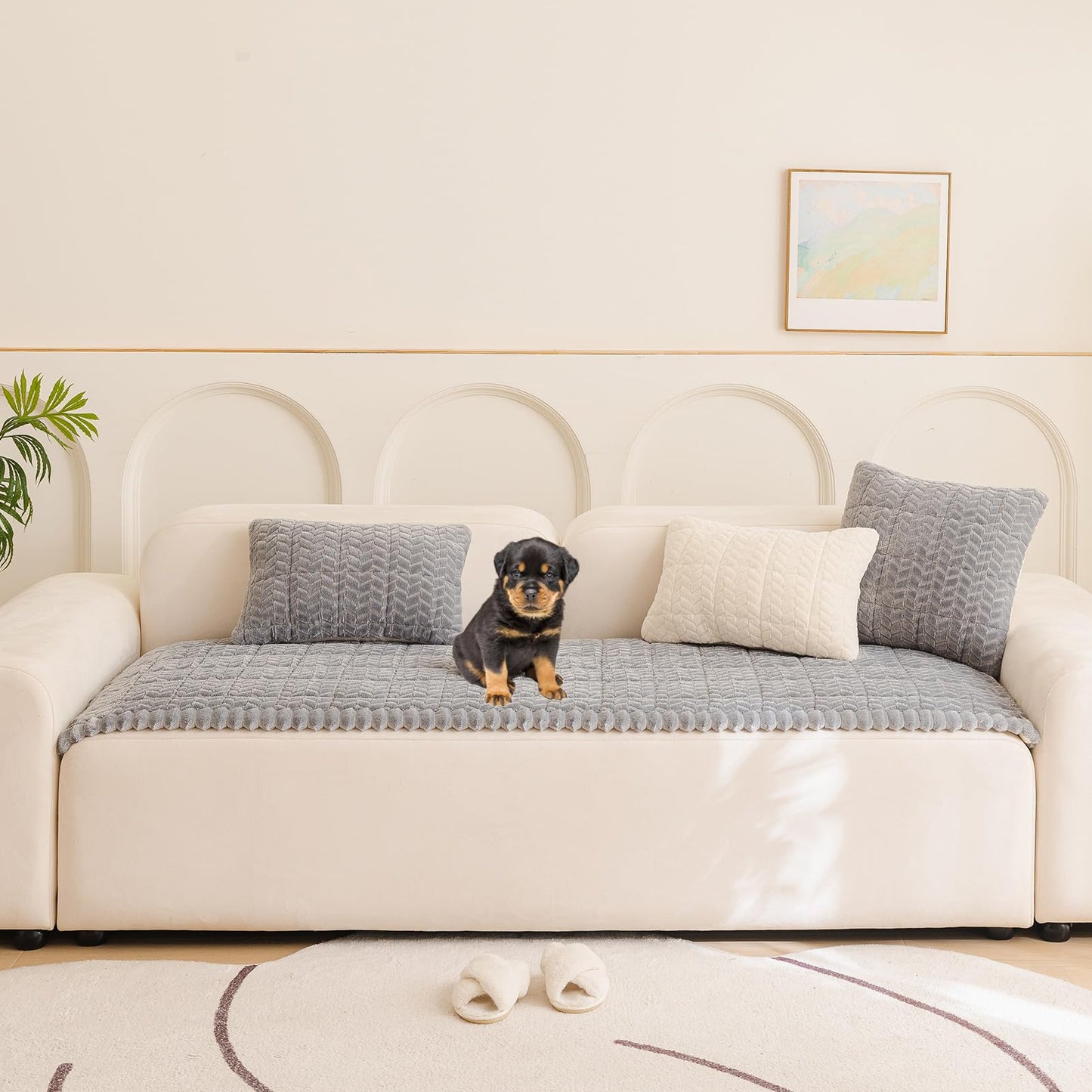 Mivnue Pet Couch Cover Protector Sofa Covers for Pets Washable Non Slip Couches and Sofas Dog Mat (Grey, 27.6" x 59.1")