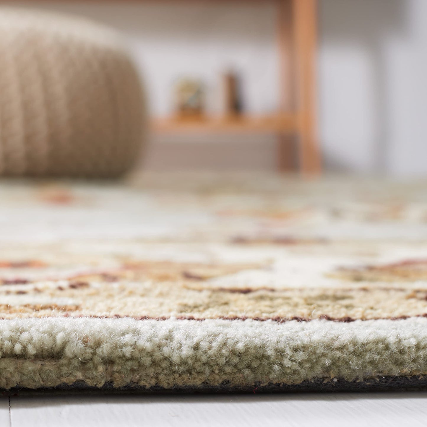 SAFAVIEH Total Performance Collection Accent Rug - 3' x 5', Light Blue & Ivory, Hand-Hooked Oriental, Non-Shedding & Easy Care, Ideal for High Traffic Areas in Entryway, Living Room, Bedroom (TLP416B)