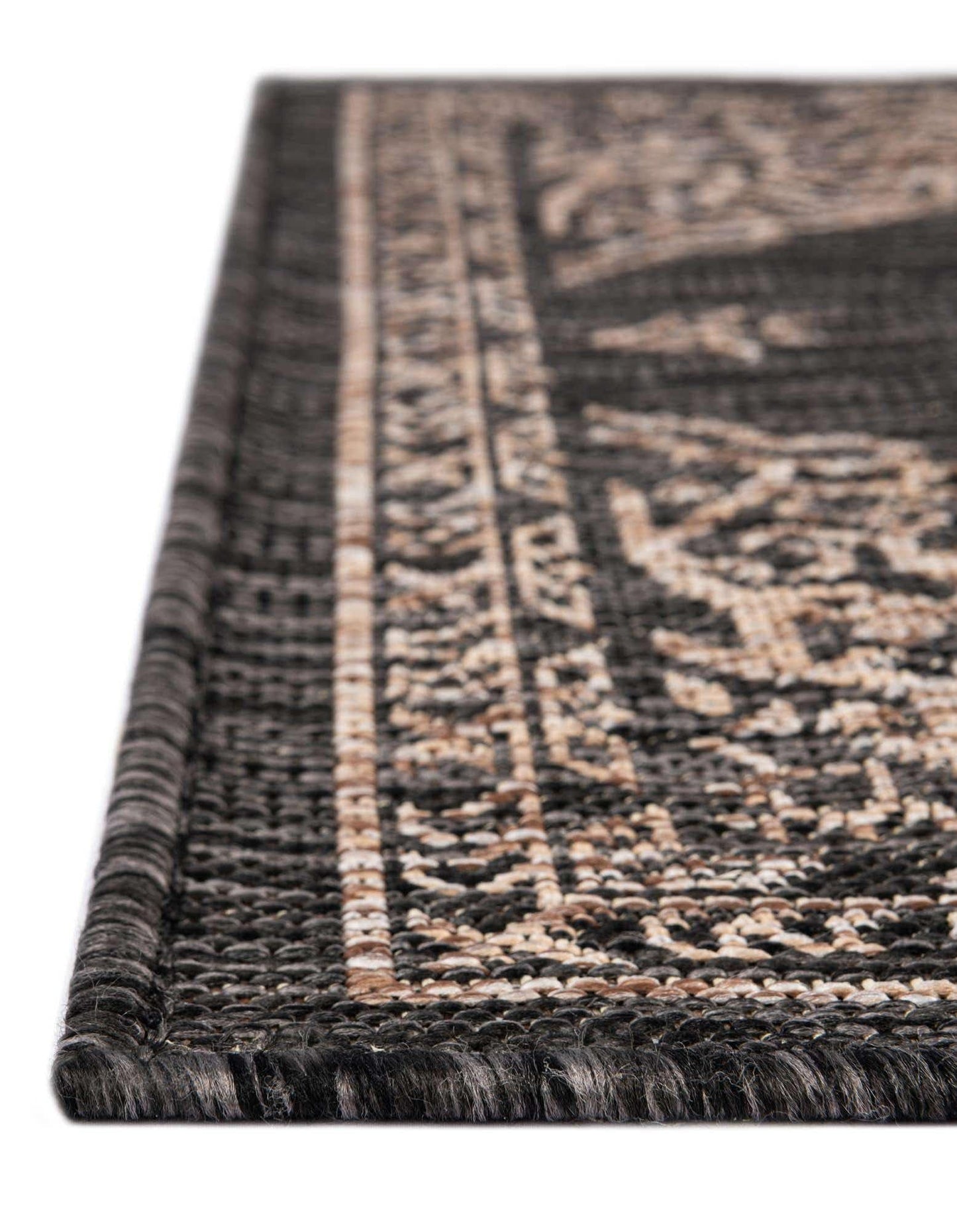 Unique Loom Outdoor Traditional Collection Area Rug - Antique (2' x 3' 1" Rectangle Charcoal Gray/Natural)