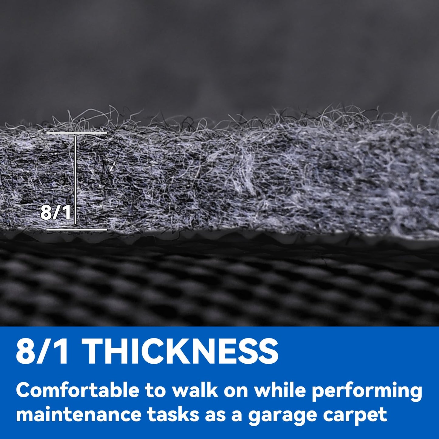 Evercomfy Garage Floor Mat, 7.4 x 17 Ft Waterproof Mat with Non-Slip Backing, Reusable Absorbent Surface, Easy Clean Floor Protector Oil Spill Mats for Garage, Driveway, Workshop