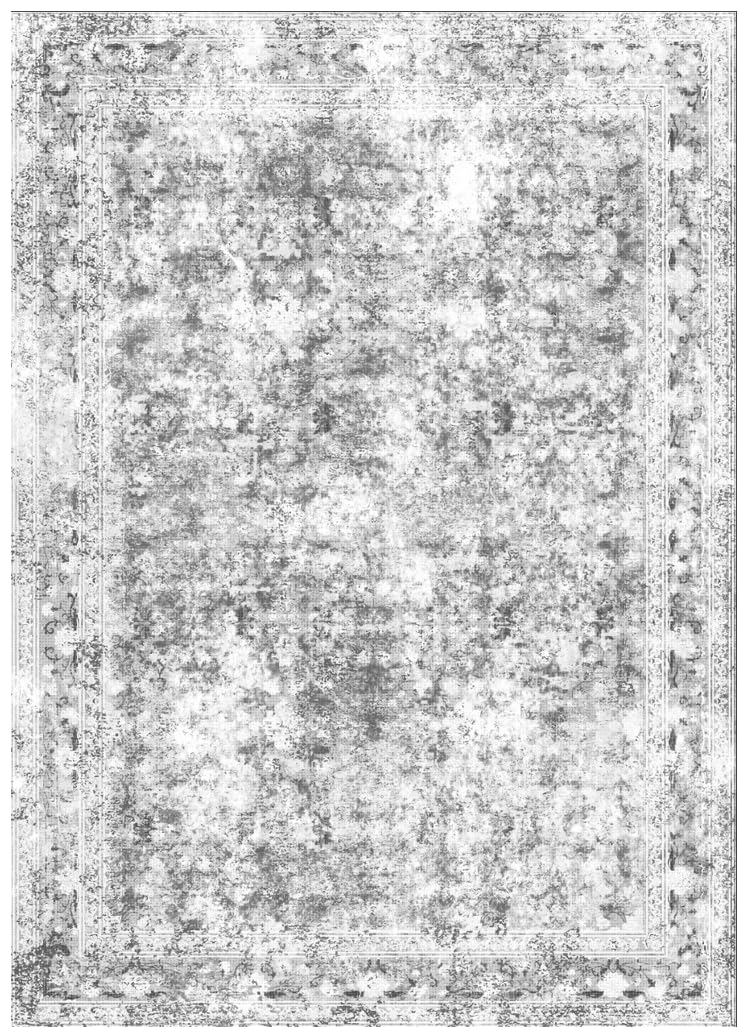 LOOMY 4x6 Grey Washable Rug – Faux Wool Plush Carpet for Living Room or Bedroom, Stain-Resistant & Pet-Friendly