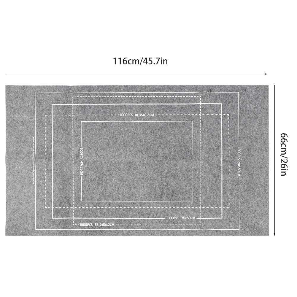 MOUMOUTEN Jigsaw Puzzle Mat, Roll Up Grey Felt Puzzel Board Keeper, Storage for 1500, 1000, 500 Piece Puzzles, 45.7 x 26 Inch