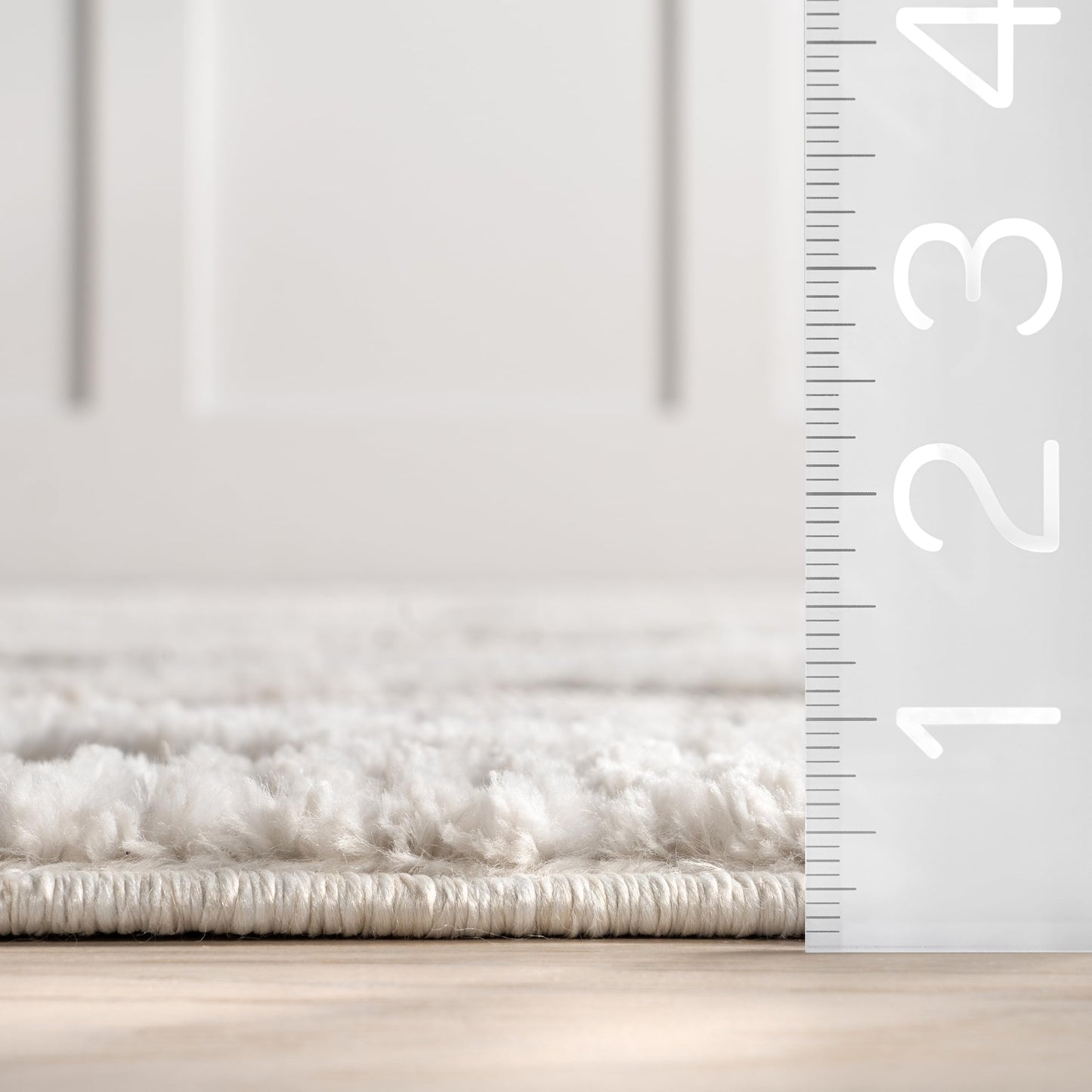 nuLOOM 2'6" x 10' Ansley Moroccan Tassel Area Rug, Light Grey, High-Low Textured Bohemian Design, Plush High Pile, Stain Resistant, For Bedroom, Living Room, Hallway, Entryway