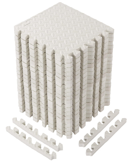 Arrowbash 12x12x1 Inch EVA Thick Interlocking Foam Floor Tiles Puzzle Exercise Mat Foam Mats for Home Gym Pets(White,20)