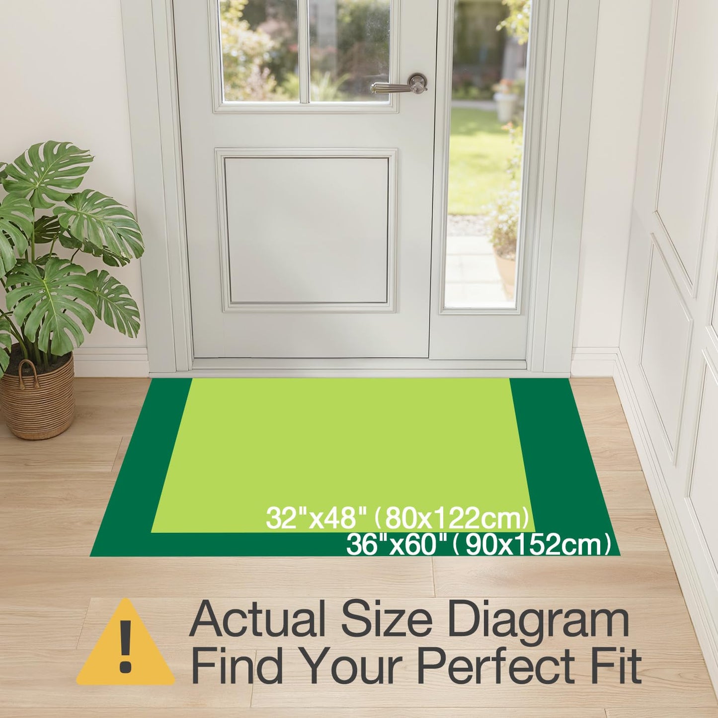 LUMI Thin Indoor Door Mat 32''x48'', Traps Dirt and Moisture, Non-Slip Rubber Backing Mats, Modern Inside Doormat for Home Entrance, Entryway, Patio & Porch, Medium Gray