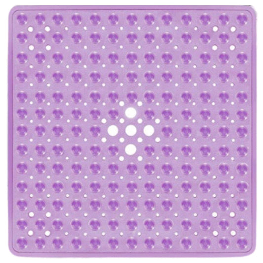 ENKOSI Square Anti Slip Shower Mat - 21x21 Clear Purple, Ideal for Elderly - No Slip, Nonslip