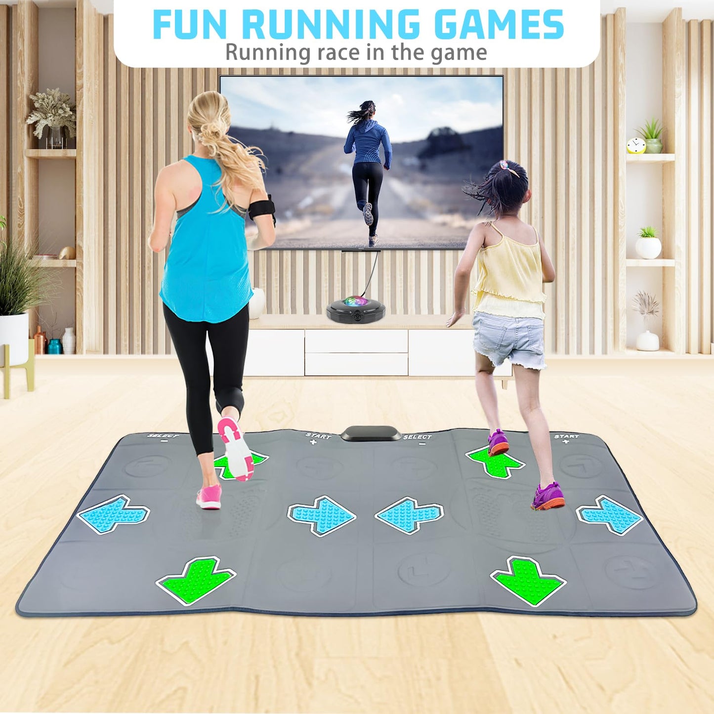 Tucraew Dance Mat, Electronic Dance Mat for TV with HD Camera, Wireless Double User Dance Mat with Game Controller, Non-Slip Dance Pad for Kids Adults, Christmas Birthday Gifts for Girls Boys