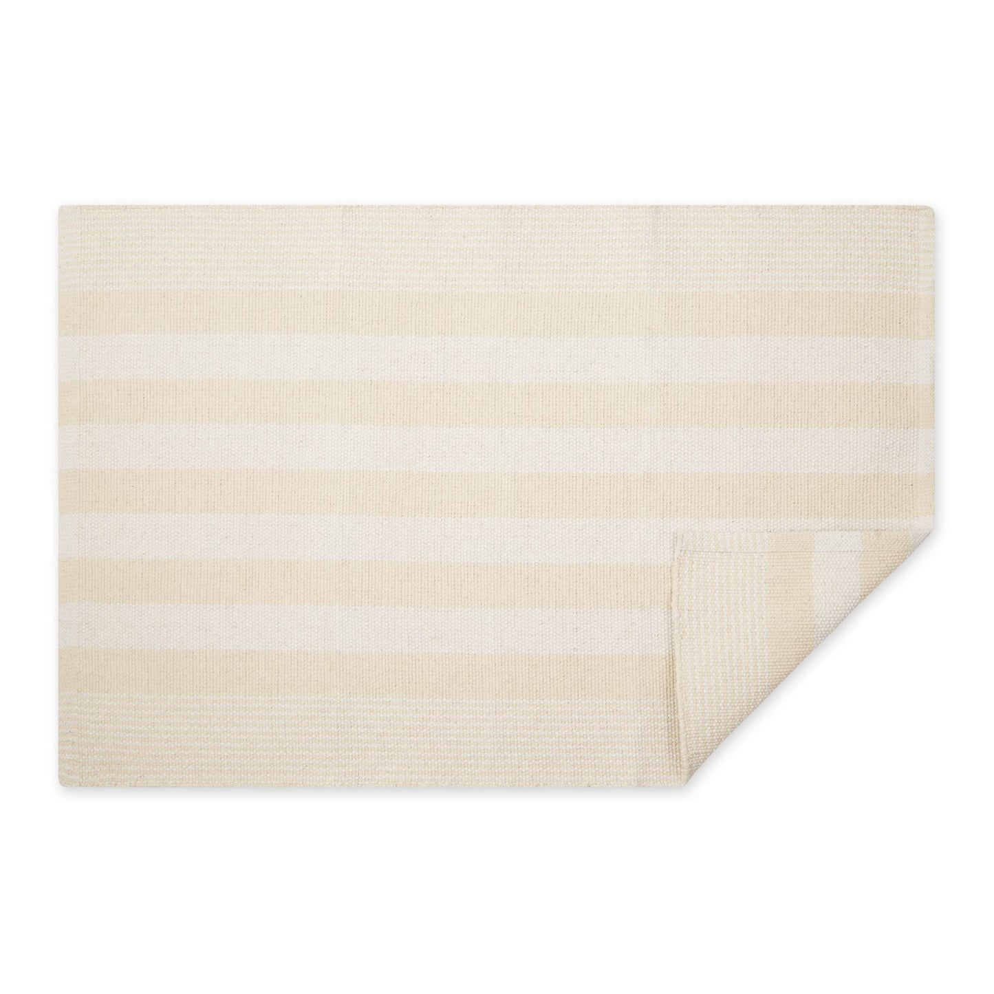 DII Woven Rag Rug Collection Recycled Yarn Cabana Stripe, 2x3', Natural
