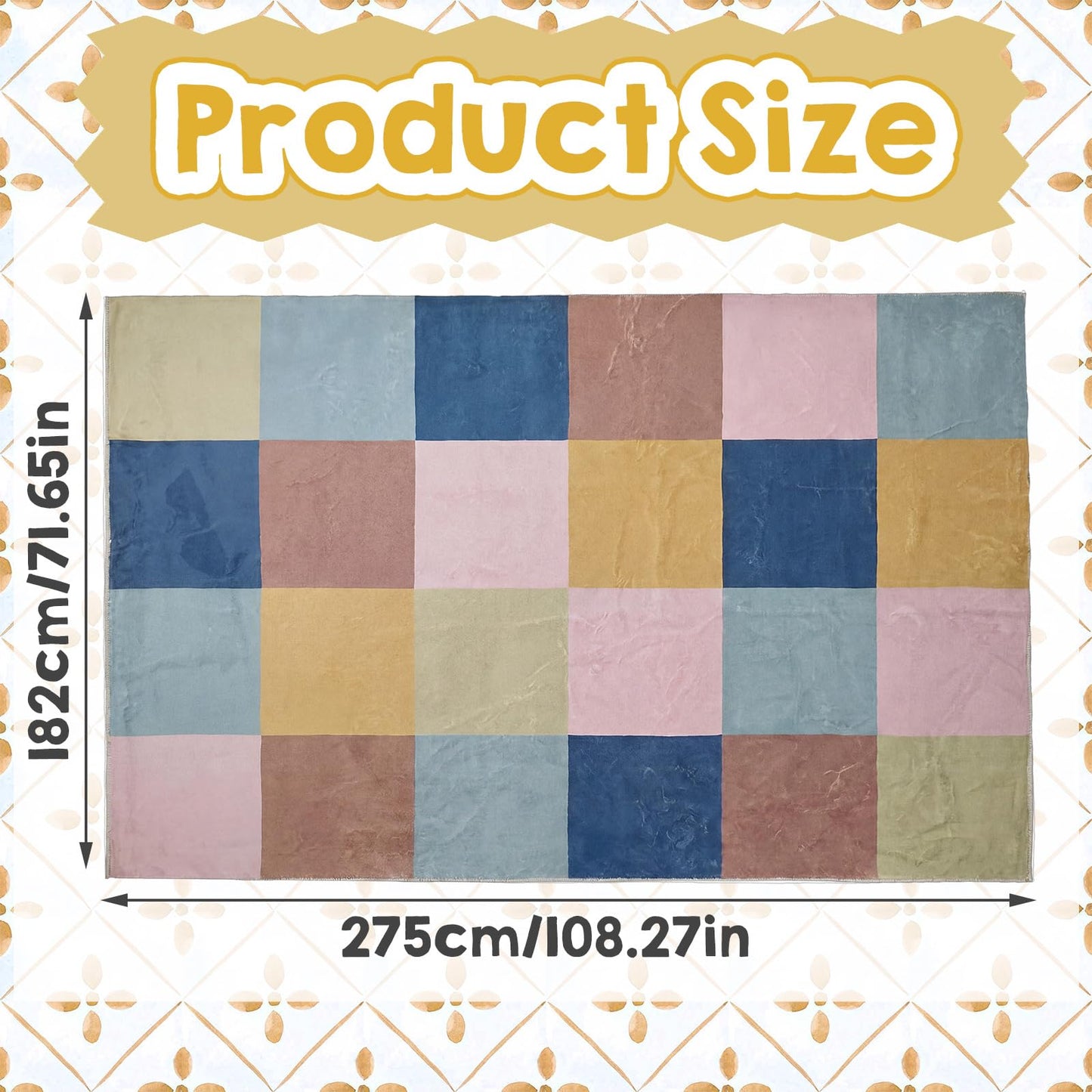 Breling Classroom Carpets Playmat Rugs 6x9 ft Kids Classroom Rugs with Rubber Backing Colorful Children's Seating Nursery Play Mat for Preschool Elementary Playroom Kindergarten