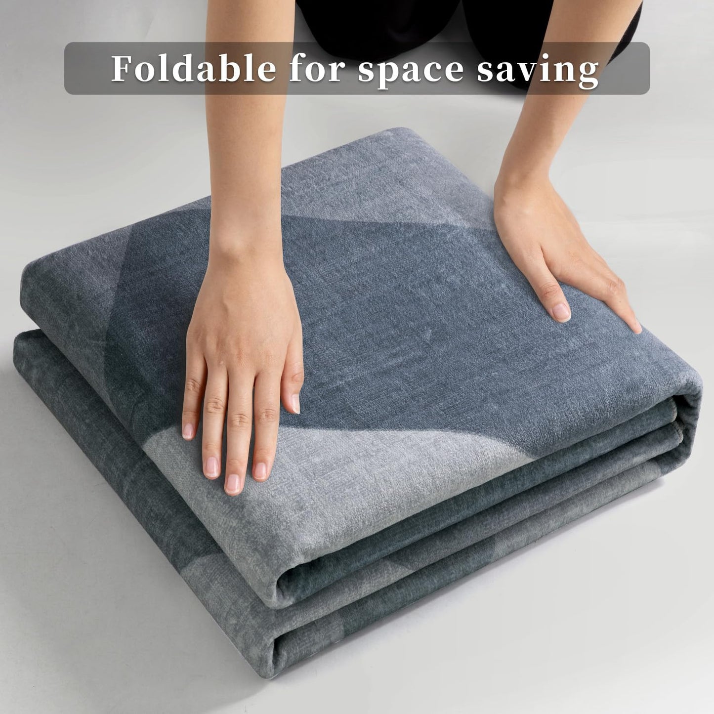 SERISSA Modern Abstract Gray Rug for Living Room, 8'x10' Machine Washable Soft Area Rug Non-Slip Rug, Low-Pile Contemporary Indoor Dining Floor Carpet for Bedroom Office Under Table Home Decor