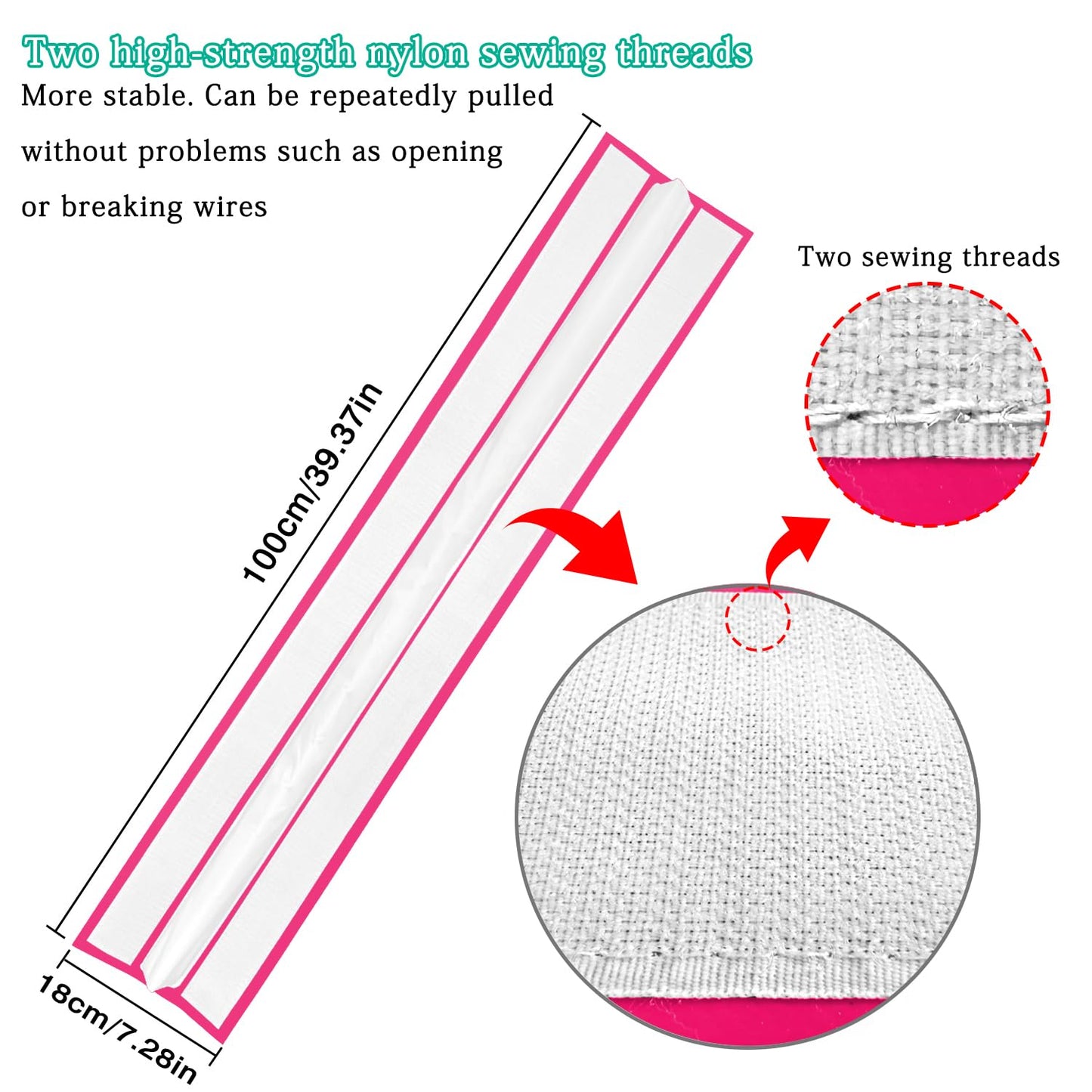 GLANT 3ft/6ft Air Mat Tumble Track Connector Tape for Inflatable Tumbling Gymnastic/Yoga/Camping White（NEW） (40) (Pink)