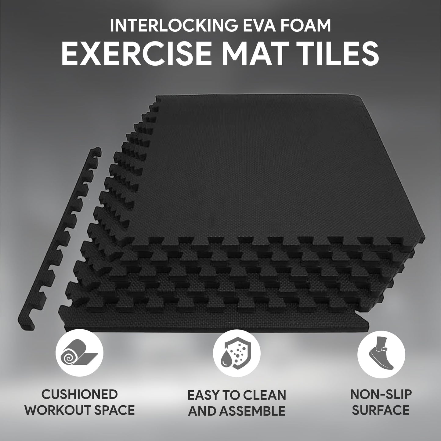 BalanceFrom Puzzle Exercise Mat 1/2" Thick, EVA Interlocking Foam Floor
