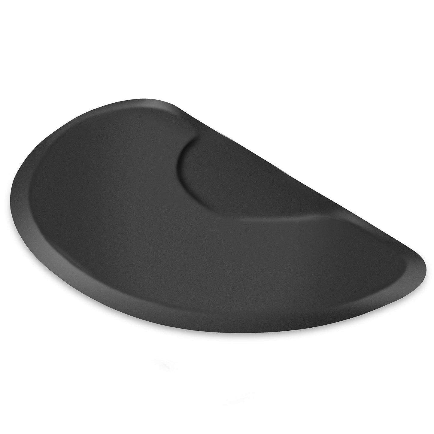Saloniture 3 ft. x 4 ft. Salon & Barber Shop Chair Anti-Fatigue Mat - Black Semi Circle - 1 in. Thick