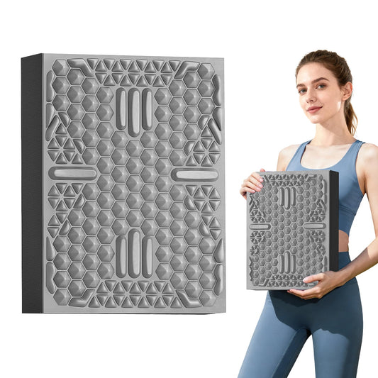 HAPBEAR Exercise Balance Pad - 15"x12" Non-Slip Textured Foam Pad with 2-in-1 Stability, 2.2" Thick TPE & EVA with Soft Cushioning for Adults, Physical Therapy Core Training - Black