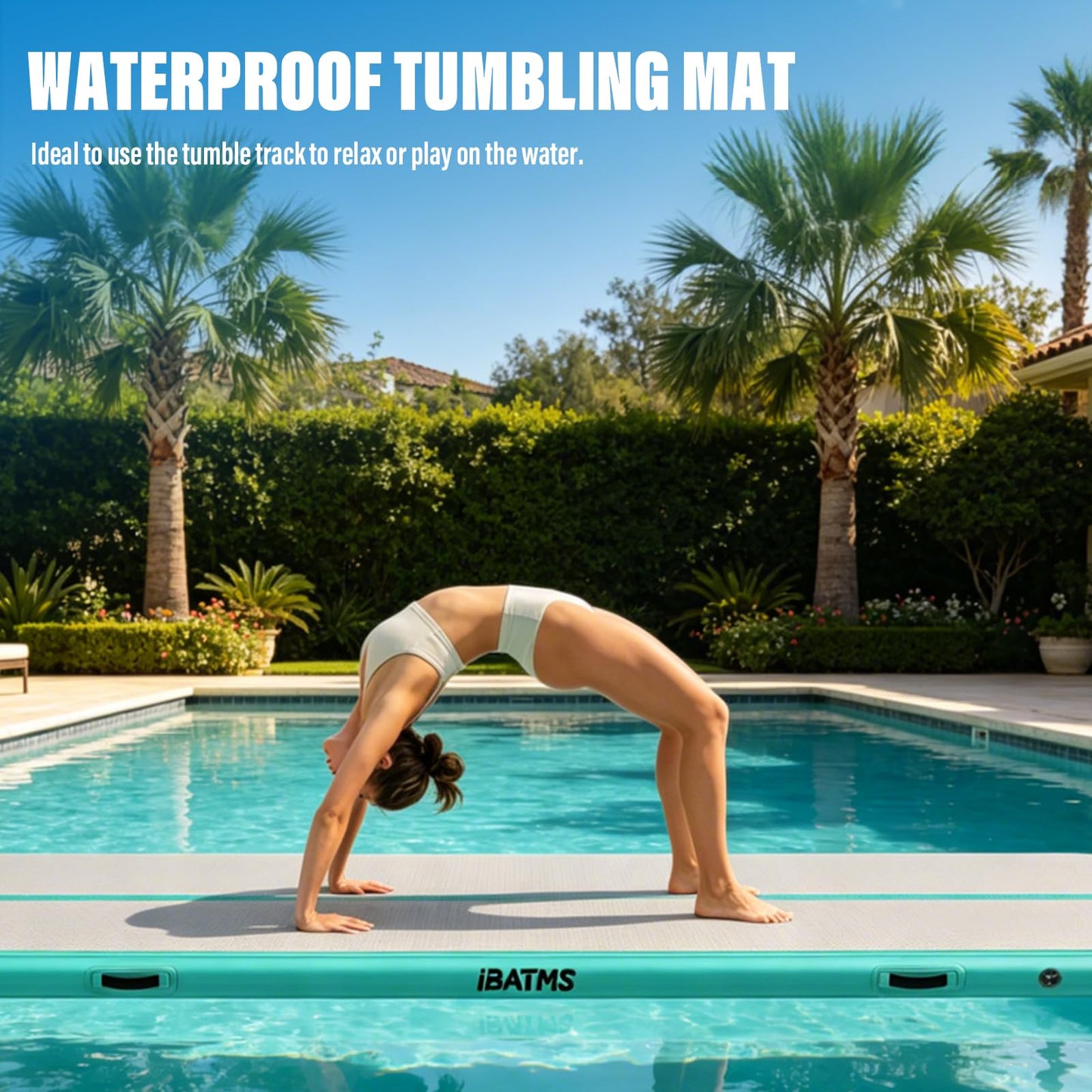 Air Tumbling Mat Tumble Track, 4/8inches Inflatable Gymnastics Air Mat for Home Use/Training/Cheerleading/Yoga/Water with Air Pump