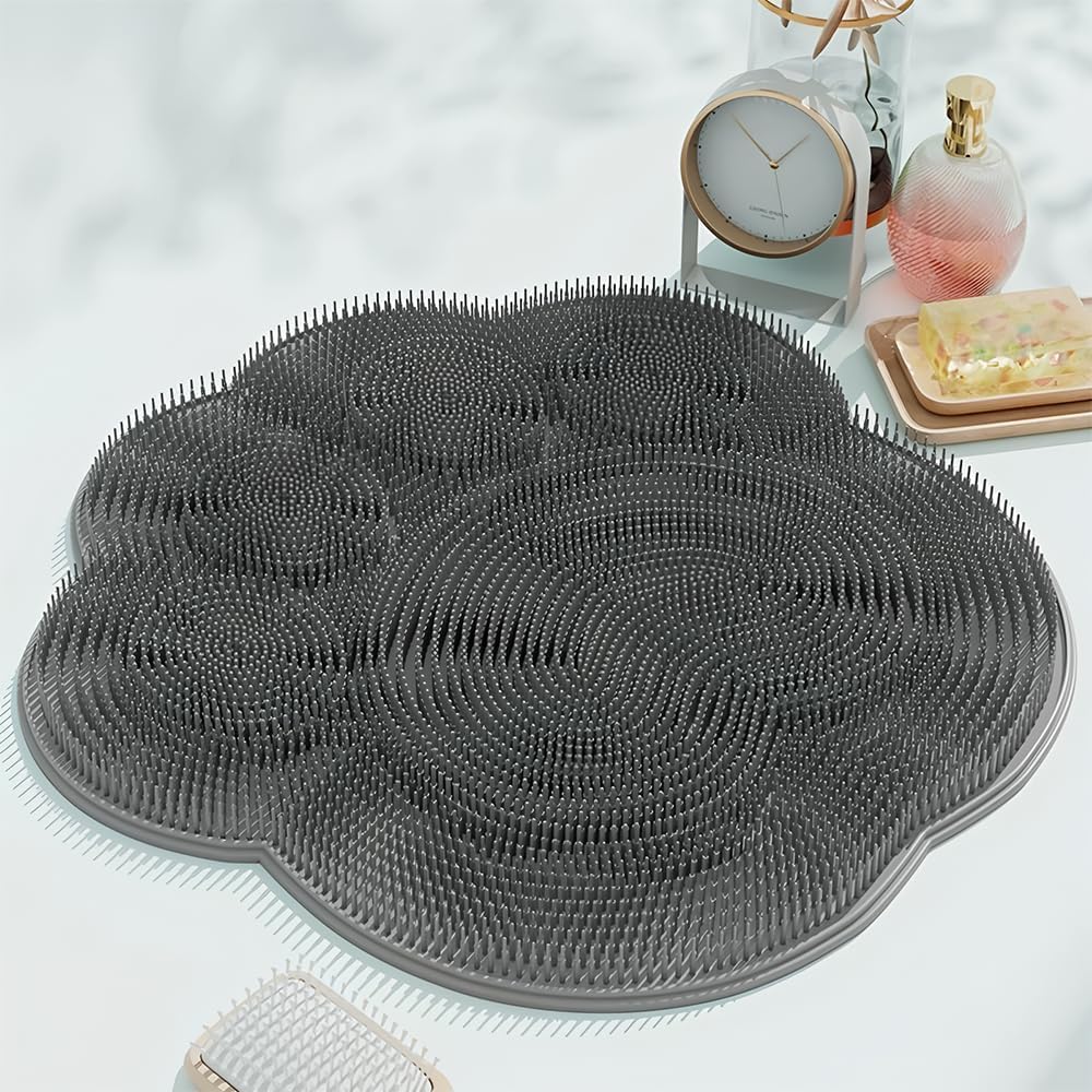 Foot Scrubber Mat for Use in Shower - Shower Foot Cleaner Dead Skin, Foot Massager Spa Mat for Men & Women to Soothe Achy Feet, Non Slip Suction Cups