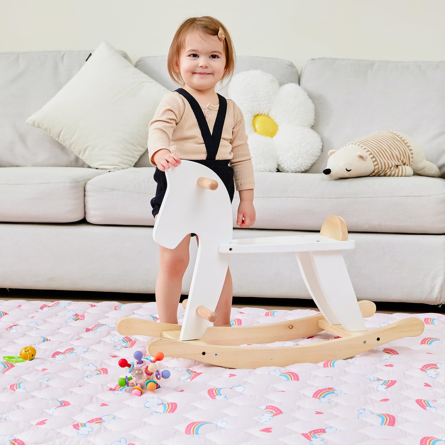Baby Play Mat, Extra Large&Thick Baby Mat for Floor, 50 x 51 Play Mat for Baby， Foldable Padded Baby Floor Mat