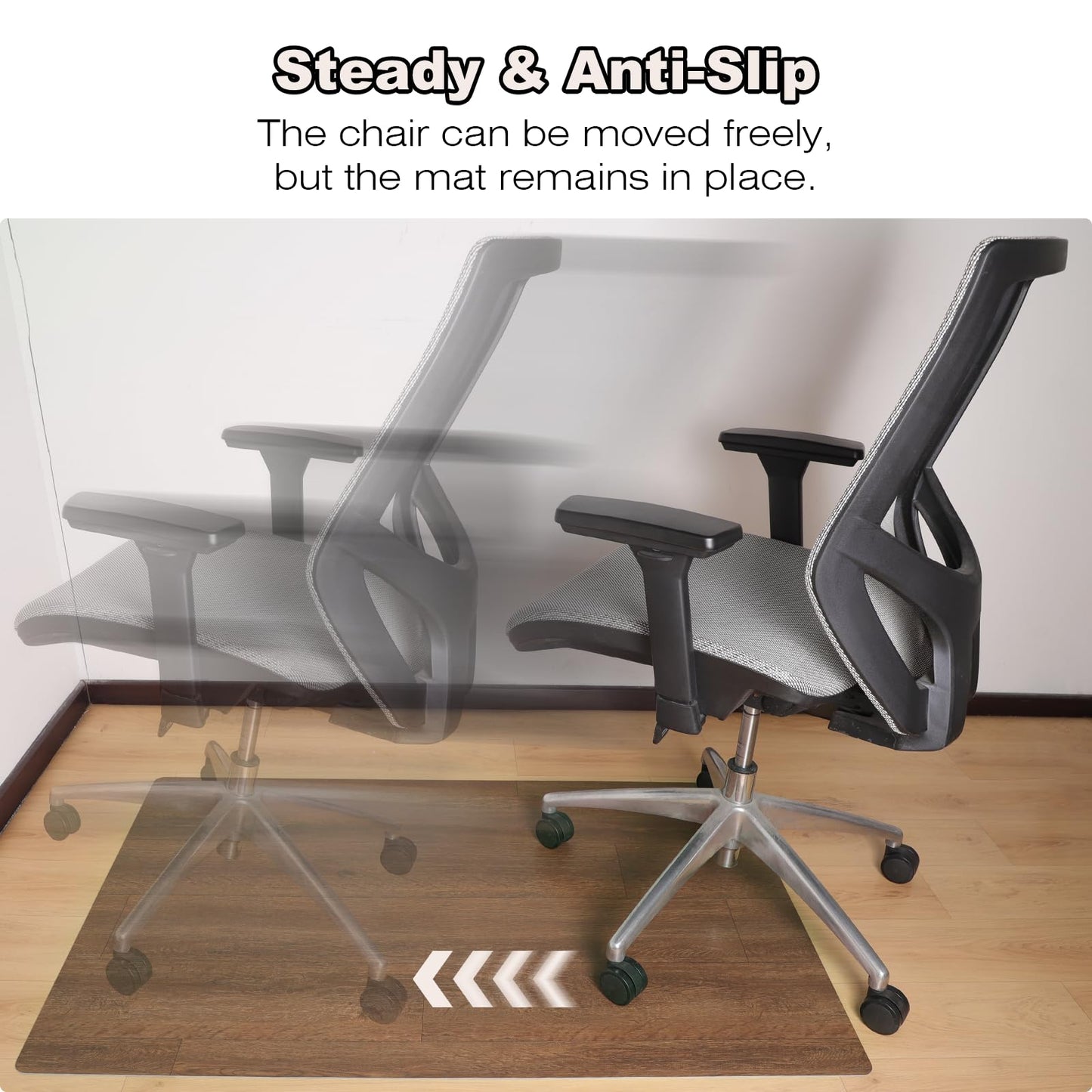 Upgraded 50"x 72" Heavy Duty Mat for Office Chair on Hardwood Floors, Non-Slip PVC Chair Mats for Hardwood Floors, Scratch-Resistant Desk Chairs Mat for Hard Floor, Under Desk Mats for Rolling Chairs