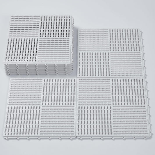 wiiiw 9 Pack Modular Interlocking Tiles Double Non-Slip 12"x12" White