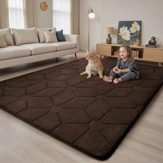 Sour Lemon 4x6 Area Rugs for Living Room, Soft Large Area Rug Fluffy Grey Rugs for Bedroom，Machine Washable Area Rug Non Slip Carpet Rug for Living Room Playroom Kids Room Home Decor