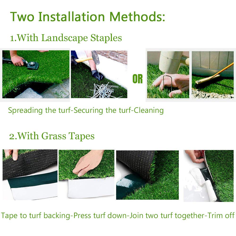 LITA Artificial Grass Turf Lawn-7 Feet x 12 Feet, 0.4" Indoor Outdoor Rug Synthetic Grass Mat Fake Grass