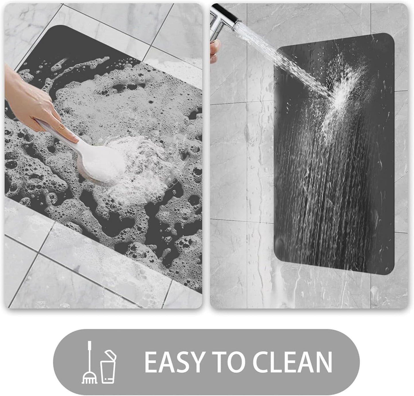 LYGLIGH Ultra Thin Door Mat Indoor Entrance, 1/10 in Thin Door Mats for Inside Entry, Non-Slip Rubber Backing Washable Doormat, Fade Resistant, Absorbent, Low Profile Dirt Trapper, 24"X16"