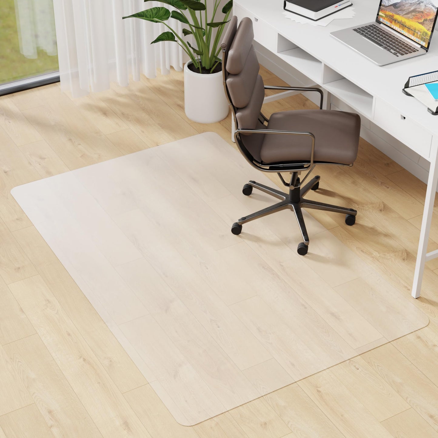Cybstrax Office Chair Mat for Hardwood Floor - 30 x 48'', Transparent Computer Desk Chair Mat Easy Glide Floor Protector Mat for Rolling Chairs Office & Home