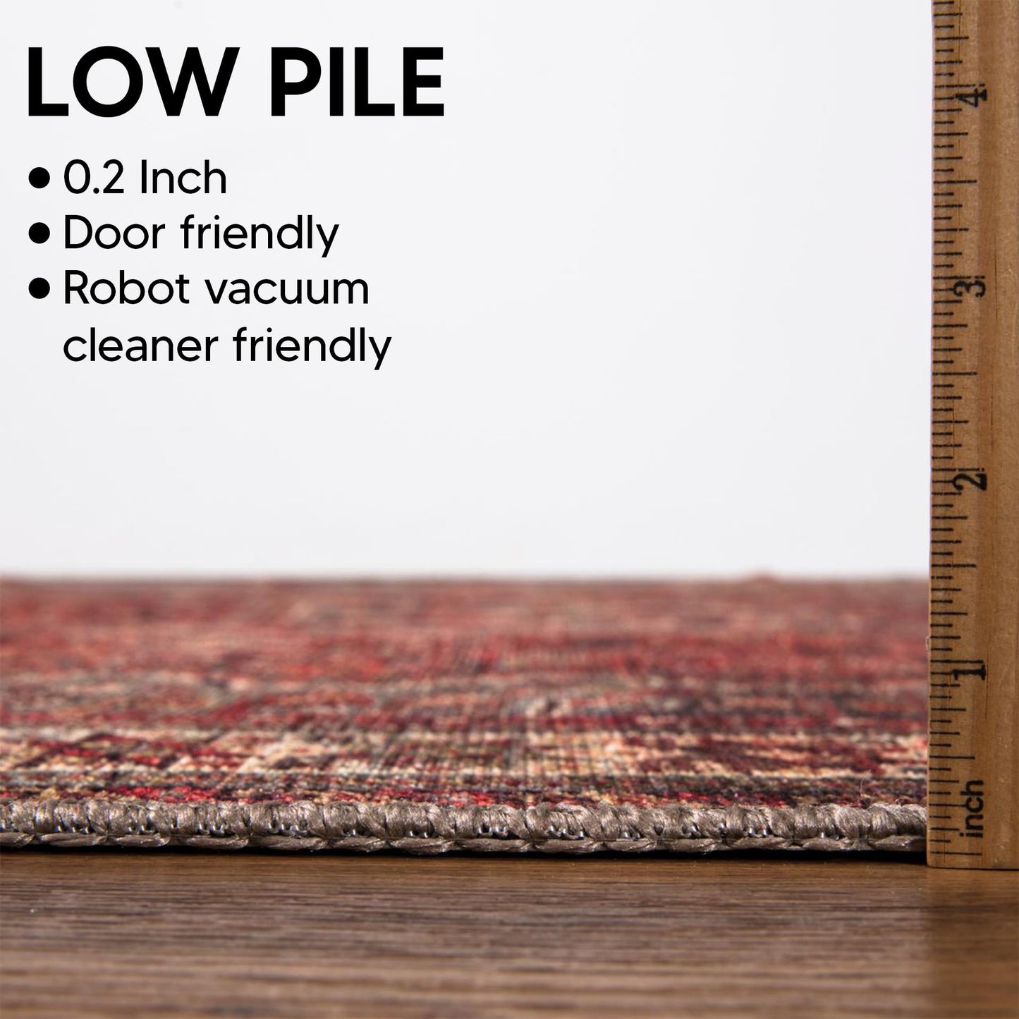 Keen Home Design 5x7 Rug - Machine Washable Area Rug with Non-Slip Backing, Ideal for Living Room, Dining Room, Bedroom - Vintage, Easy Clean, Durable, Low Pile Rug - (5' x 7')