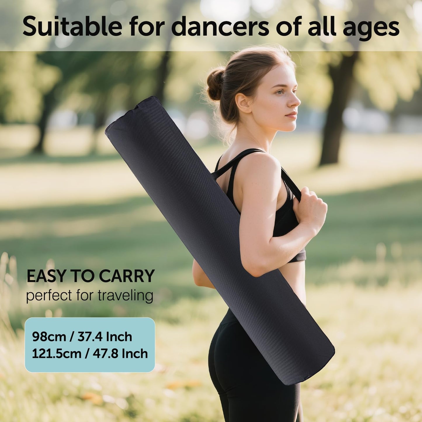 Tristcily Tap Dance Floor - 8MM 47.8 x 38.5 Inch Portable Dance Floor for Any Surface with Storage Bag, Solid Dance Board Mat, Cushioned Base Mat Perfect for Home, Studio & Events