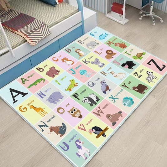 YLZLDKH ABC Alphabet Rug Carpet for Kids, Educational Area Rugs for Classroom, Alphabet Animal Play Mat for Playroom and Bedroom (31x47In)