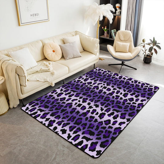 jejeloiu Kids Purple Leopard Decor Carpet Area Rug 3x5 Modern Ombre Effects Living Room Rugs for Bedroom for Boys Girls Teens Cheetah Indoor Floor Mat Non-Slip Soft Women Men