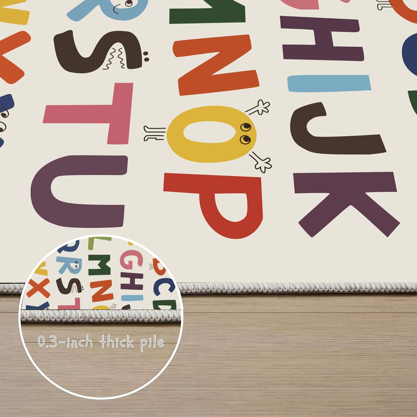 Large ABC Kids Area Rugs2x3ft, Kindergarten and Preschool Educational Learning Alphabet Area Rugs Playroom Kids Puzzle Rugs Suitable for Children's Rooms,for Nursery, Classroom, Baby Daycare