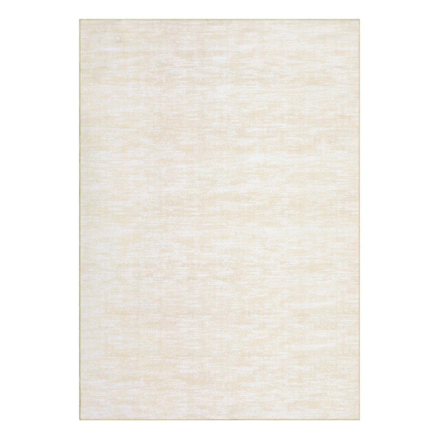 Garvee Modern Solid Rugs for Living Room 8x10 Washable Rug Large Non Slip Low Pile Foldable Carpet Ultra Soft Non-Shedding Stain-Resistant Floor Mat for Bedroom Playroom Nursery Office Dorm Cream