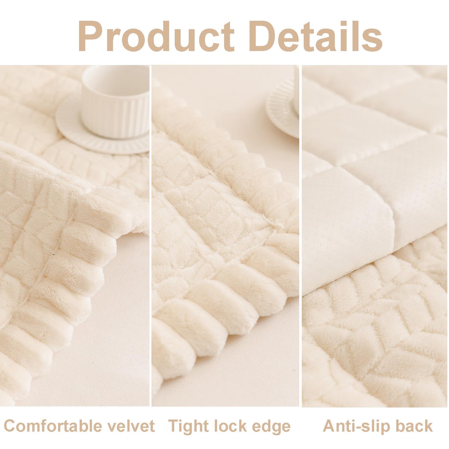 Mivnue Pet Couch Cover Protector Sofa Covers for Pets Washable Non Slip Couches and Sofas Dog Mat (Cream, 27.6" x 59.1")