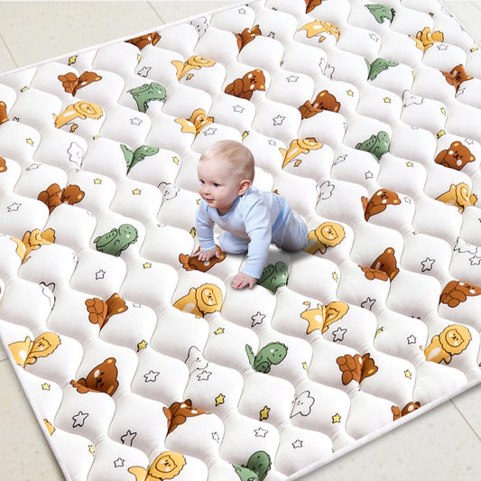 Lilyvibebearhappy Baby Play Mat, 59x59 Inch Thicker and Larger Non-Slip Cushioning Foam Playmats for Babies,Toddlers, Infants, Play & Tummy Time, Foldable and Machine Washable Baby Mat for Floor