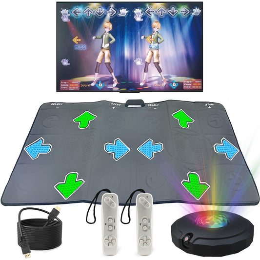 Tucraew Dance Mat, Electronic Dance Mat for TV with HD Camera, Wireless Double User Dance Mat with Game Controller, Non-Slip Dance Pad for Kids Adults, Christmas Birthday Gifts for Girls Boys