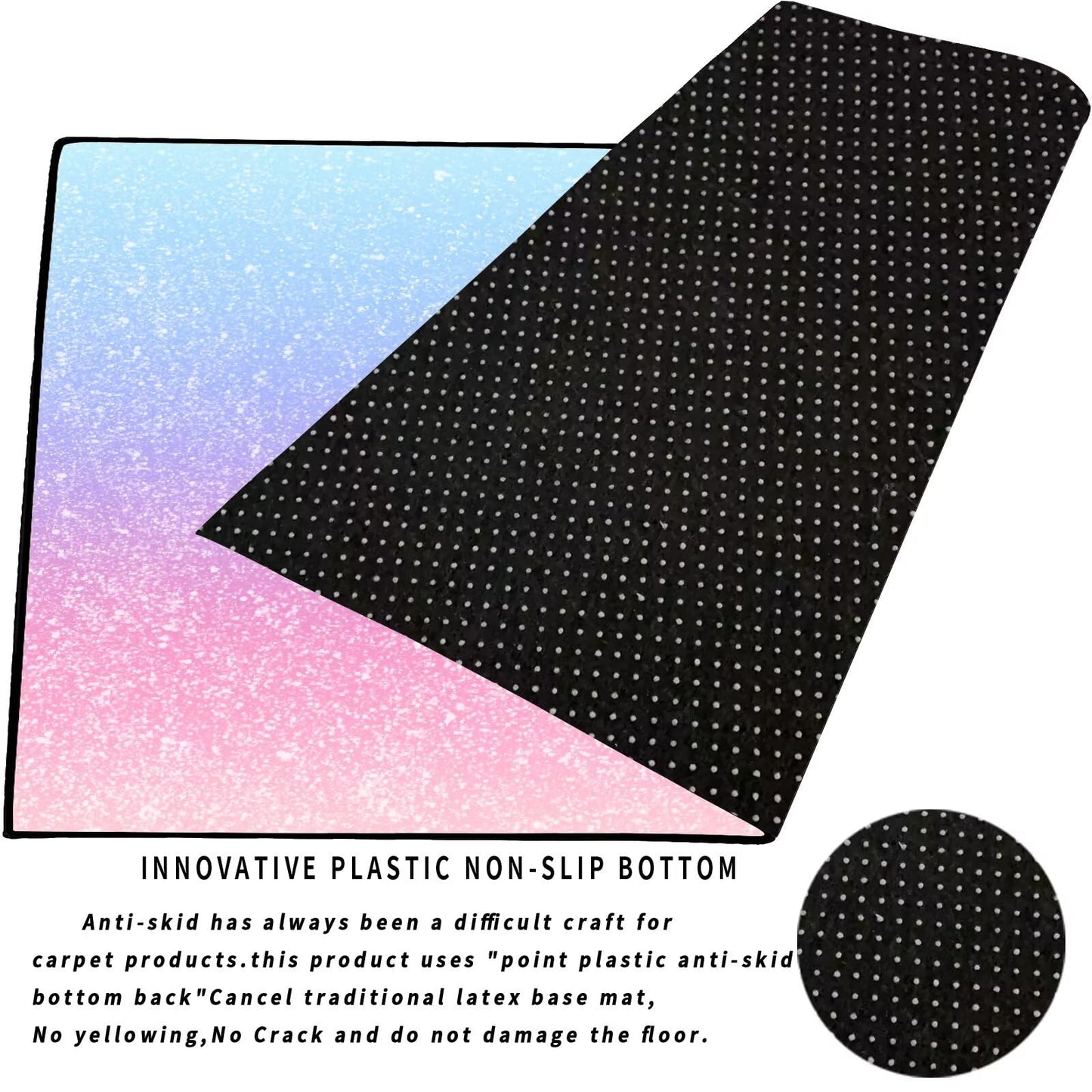 kxry Area Rugs 2X3 Feet, Pink Galaxy Gradient Glitter Soft Machine Washable Rugs Rainbow Tie Dye Ombre Non Slip Foldable Floor Carpet for Living Room Bedroom Dining Room Dorms Nursery Rooms Office