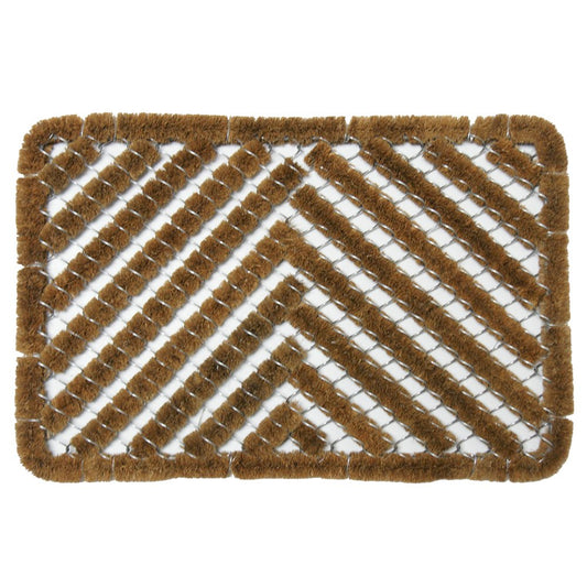 Rubber-Cal Herringbone Outdoor Scraper Door Mat, 18 by 30-Inch