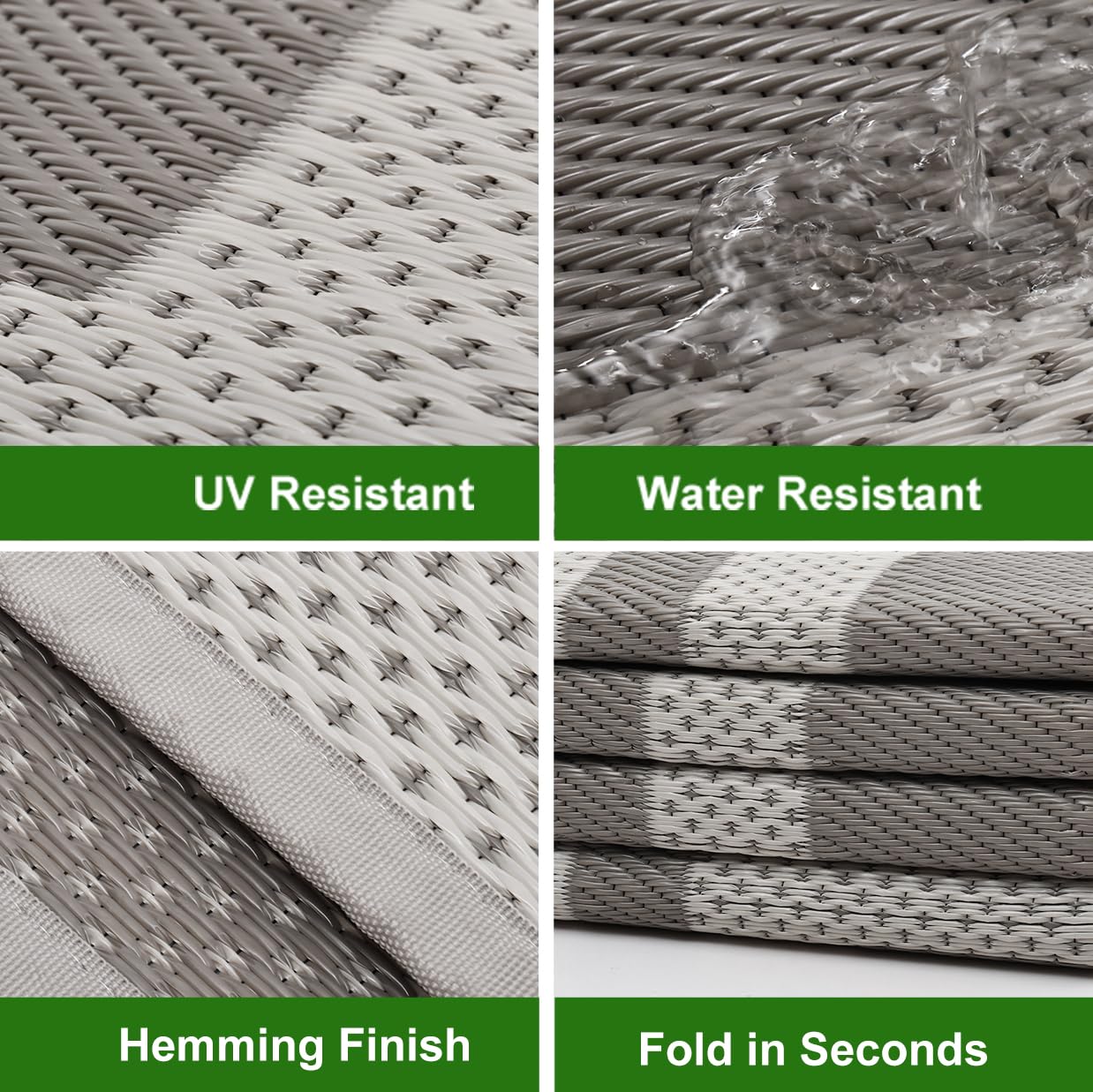 RURALITY Outdoor Rugs 5x8 Waterproof for Patios Clearance,Plastic Straw Mats for Backyard,Porch,Deck,Balcony,Coffee&Beige