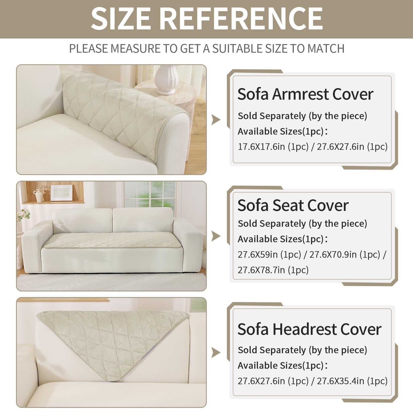 CYCMACO Fuzzy Pet Couch Covers for Dogs Washable, Non Slip Couch Covers for 3 Cushion Sofa Pet Friendly, Thick Soft Sofa Slipcovers, Dog Couch Cover Protector Couches Mat (27.6" x 70.9", Beige)
