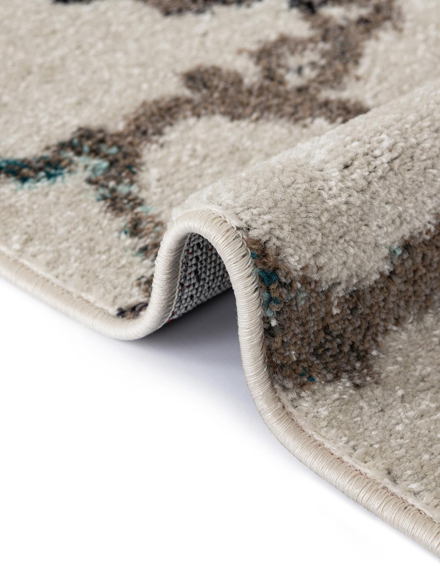 Rugs.com - Madeline Collection Rug – 6' 1 x 9' Ivory Modern Area Rug – Abstract Marble Design for Living Room, Bedroom, and Dining Room