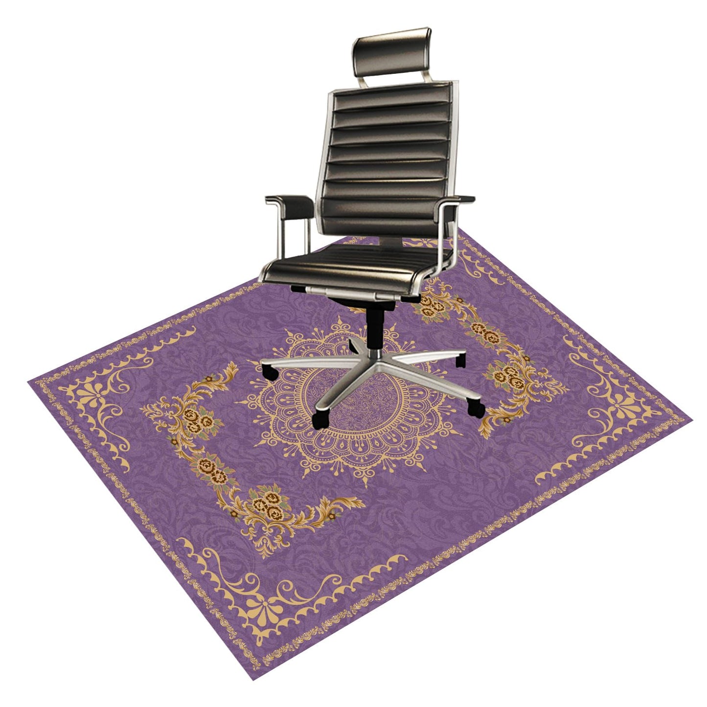 BYINGWD Chair Mat for Hardwood Floor, Office, Carpet, Desk, Computer, Gaming, Under Desk Rug Protector, Purple, 48"x60"