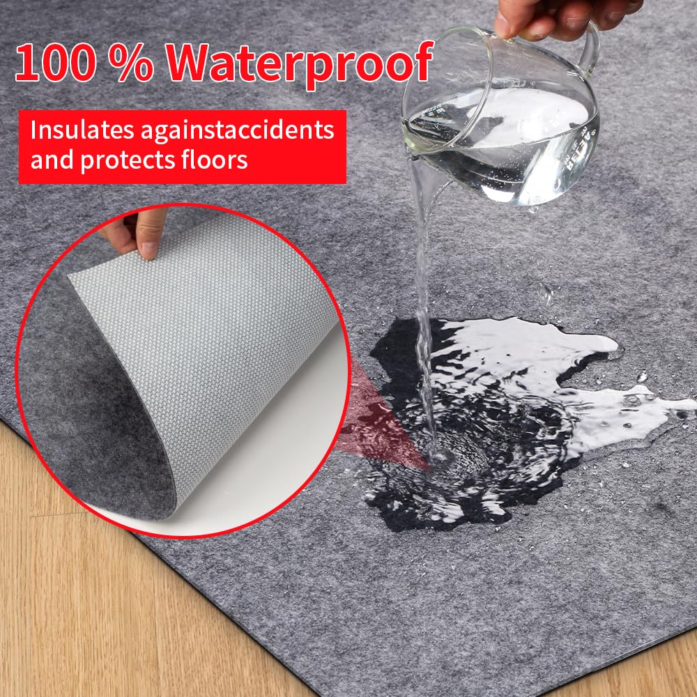 Waterproof Rug Pad Round 1/4 Thick Waterproof Non-Slip Rug Pad， Pad for Hardwood Floors， Rug Pads for All Floors and Finishes, Keeps Carpets in Place Soft and Safe（3FT）