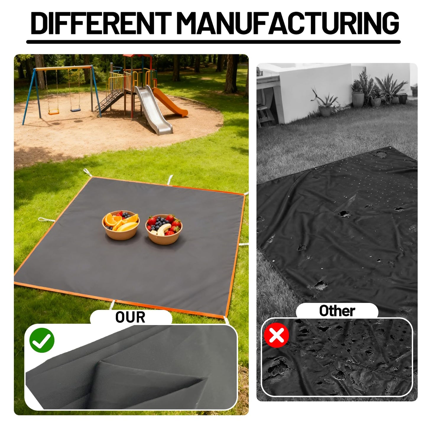 Tent Footprint - 57" X 82.6" Heavy Duty Camping Tarp with 8 Anchor Straps - Waterproof Tent Floor Mat,Ultralight Backpacking Tarp for Camping,Hiking,Beach,Picnic - Storage Bag Included