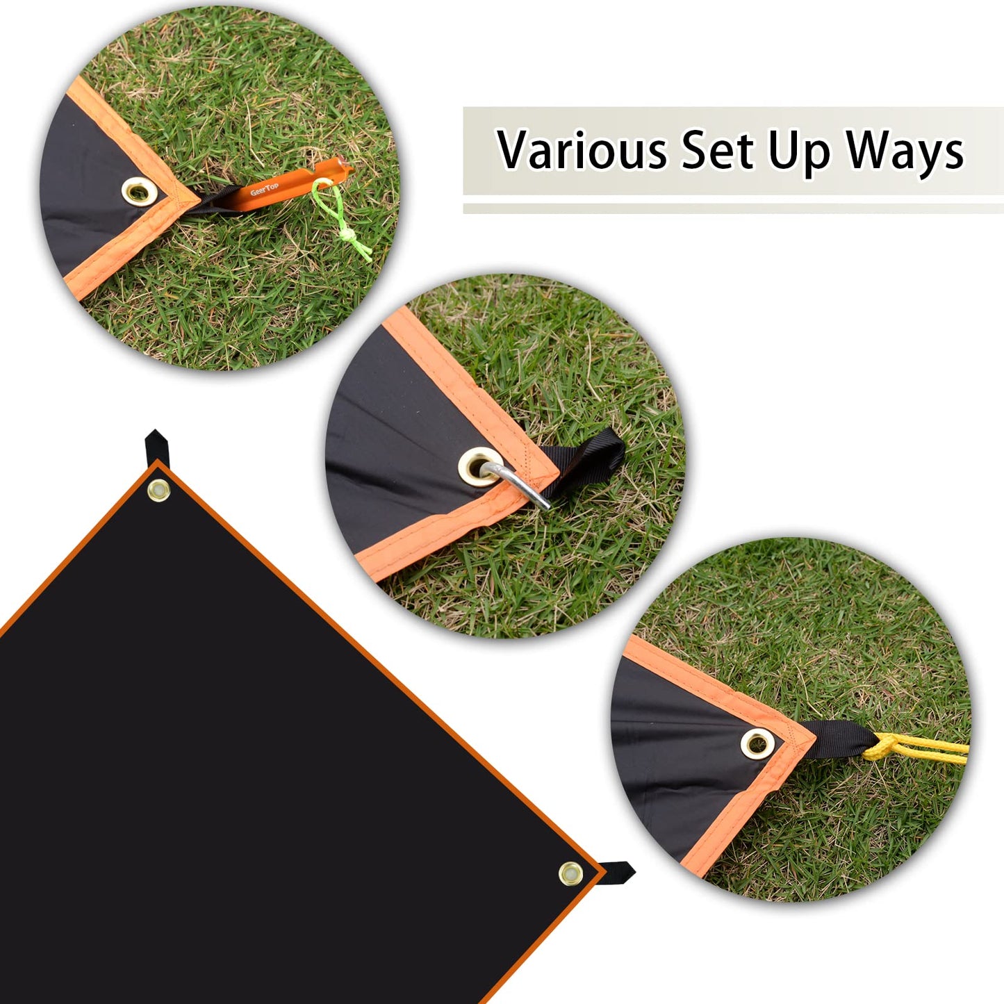 GEERTOP Tent Footprint Ultralight Tent Tarp for Under Tent, Waterproof Ground Cloth Mat for Outdoor Camping Hiking Backpacking