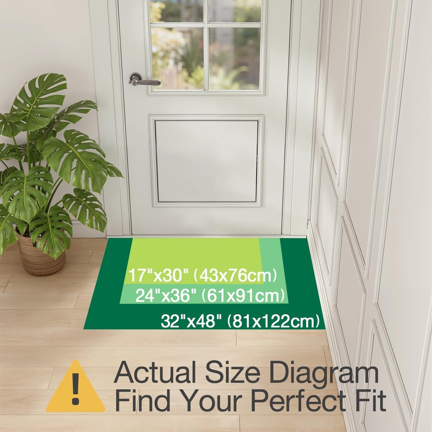 LUMI 17"x30" Ultra Thin Indoor Door Mat, Non-Slip Rubber Dirt Trapper