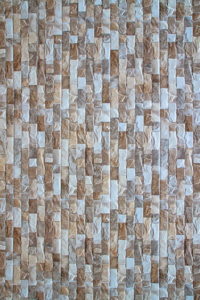 Rustic Natural Brown Grey Tile Brick Wall Pattern Outdoor Area Rug for Porch Patio Deck Waterproof Durable No Skid Washable Carpet in Veranda Balcony Garden Poolside Quick Drying Outside Rugs 5x7