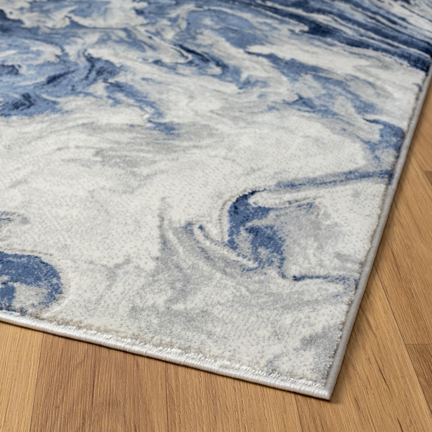 LUXE WEAVERS Marble Abstract Clouds Area Rug,Blue,6'X9'